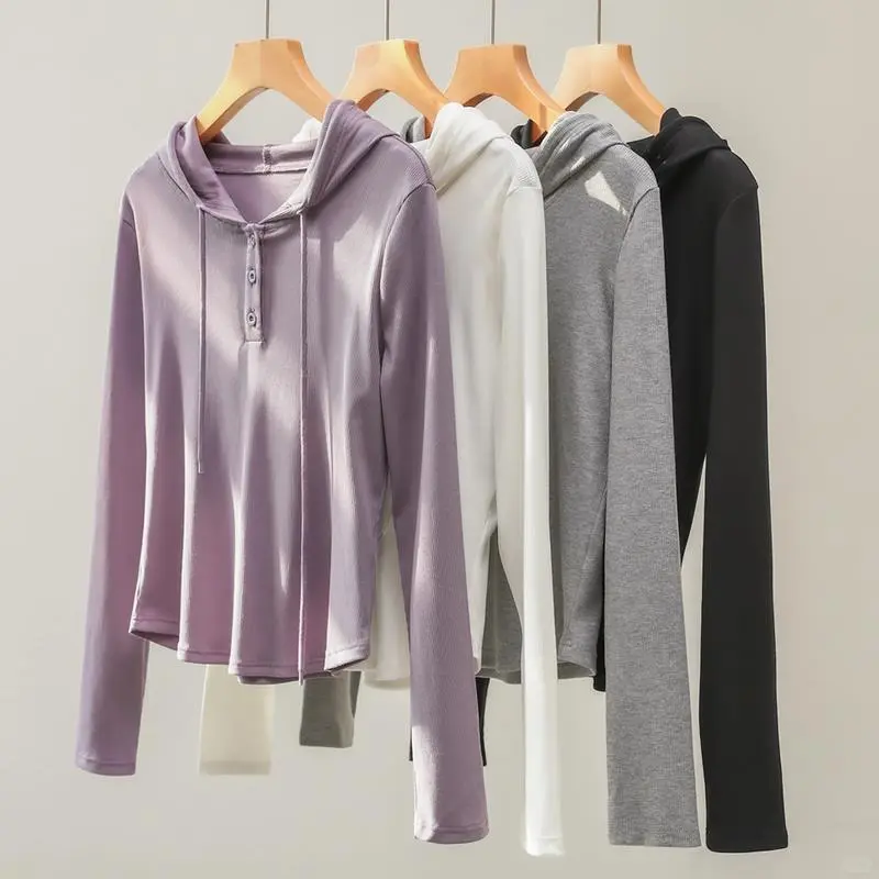 连帽打底衫女秋冬2025新款超显瘦白色🎀