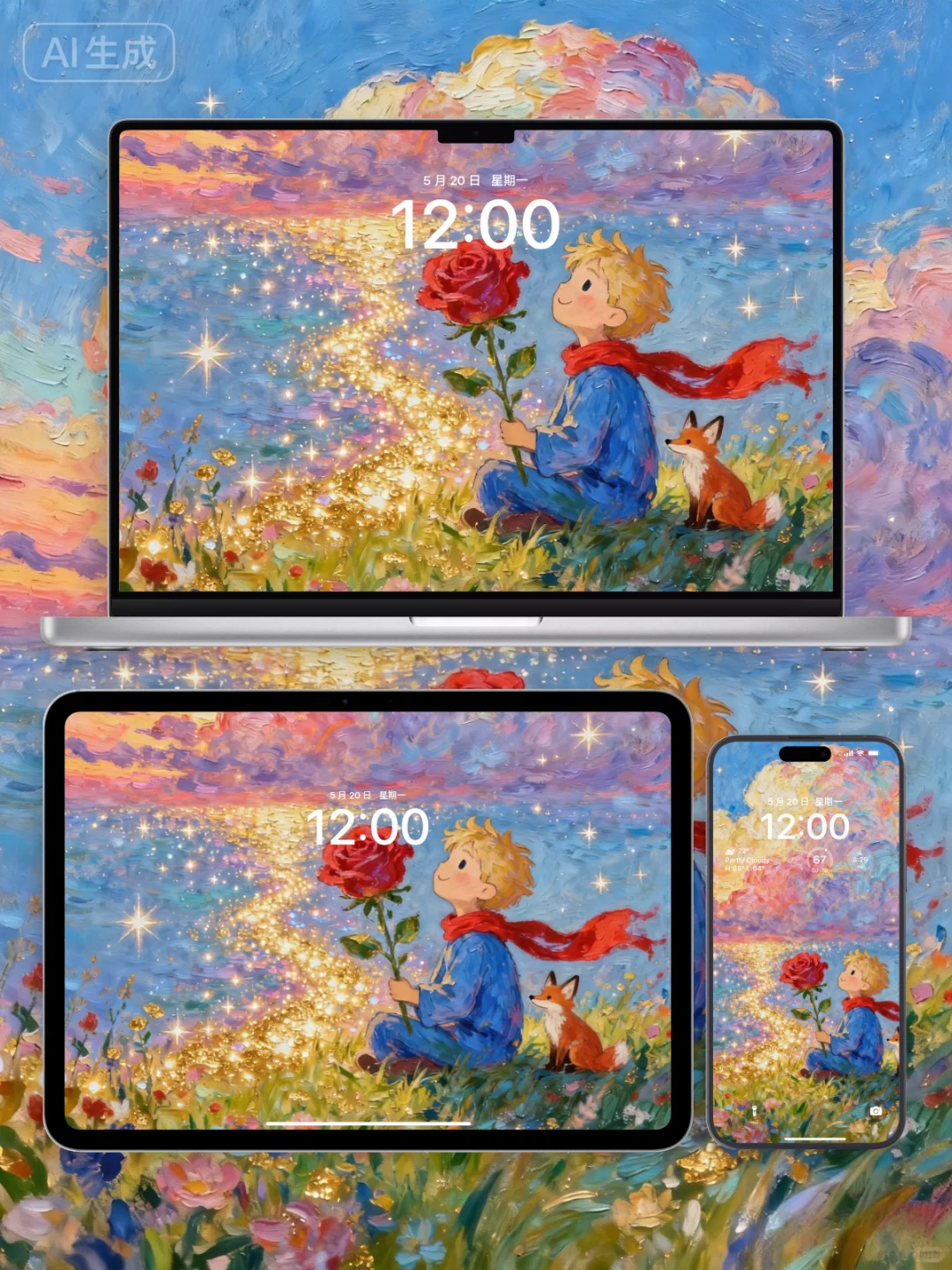 小王子与玫瑰🌹，太治愈壁纸