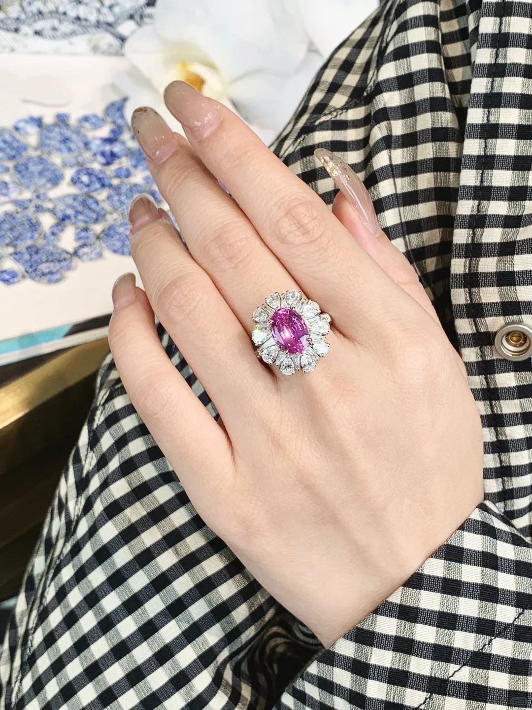 娇艳动人💗 低调奢华 3.5克拉多 无烧粉蓝宝