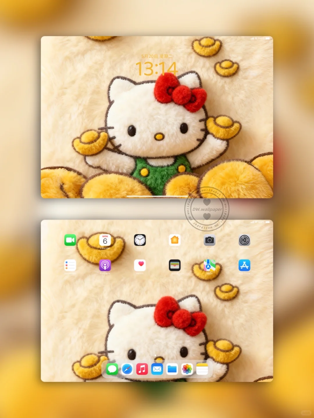 110 Hello Kitty毛绒绒平板壁纸