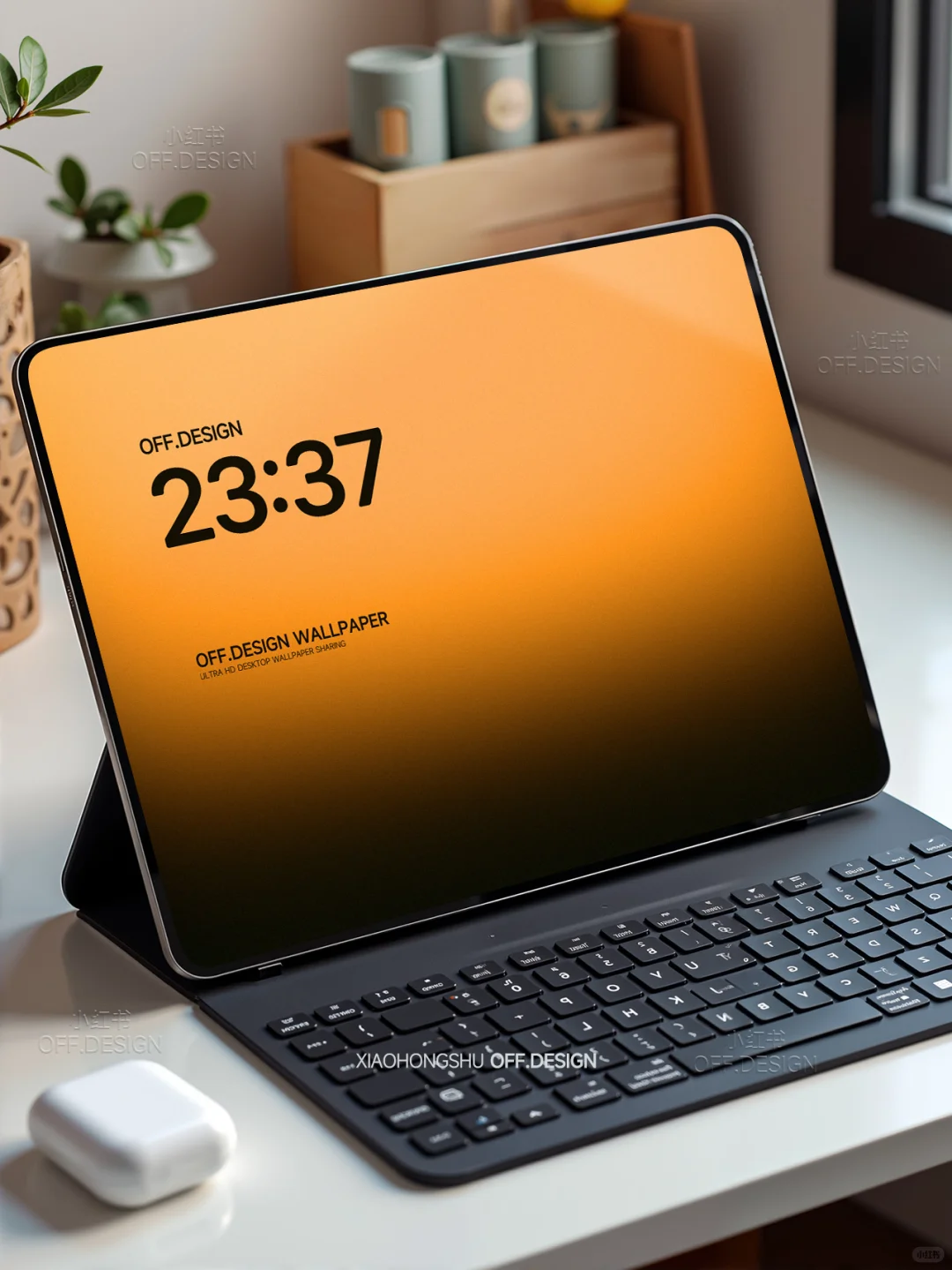 爱马仕橙｜简约高级感平板壁纸｜321