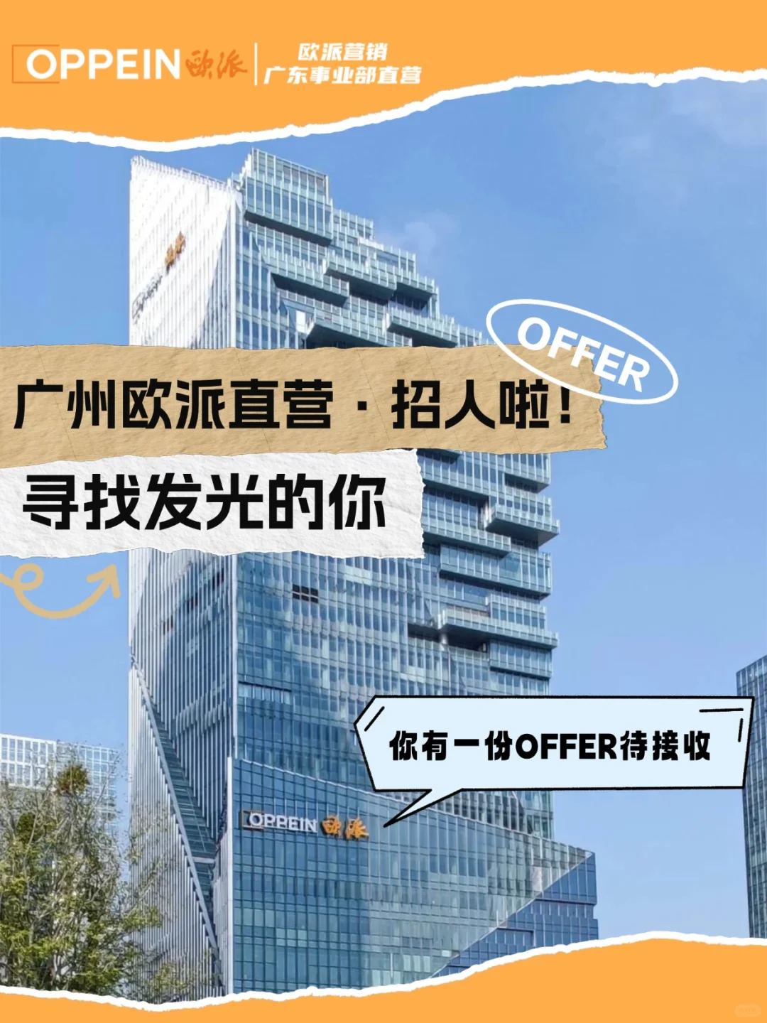 广州欧派直营招人啦‼