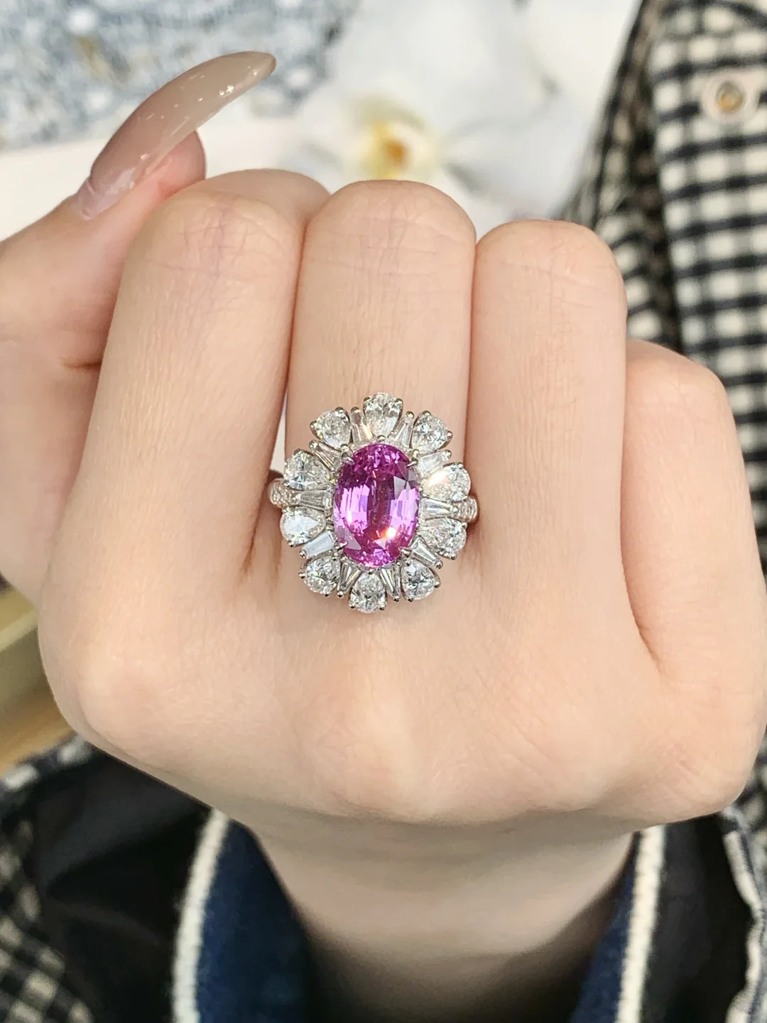 娇艳动人💗 低调奢华 3.5克拉多 无烧粉蓝宝