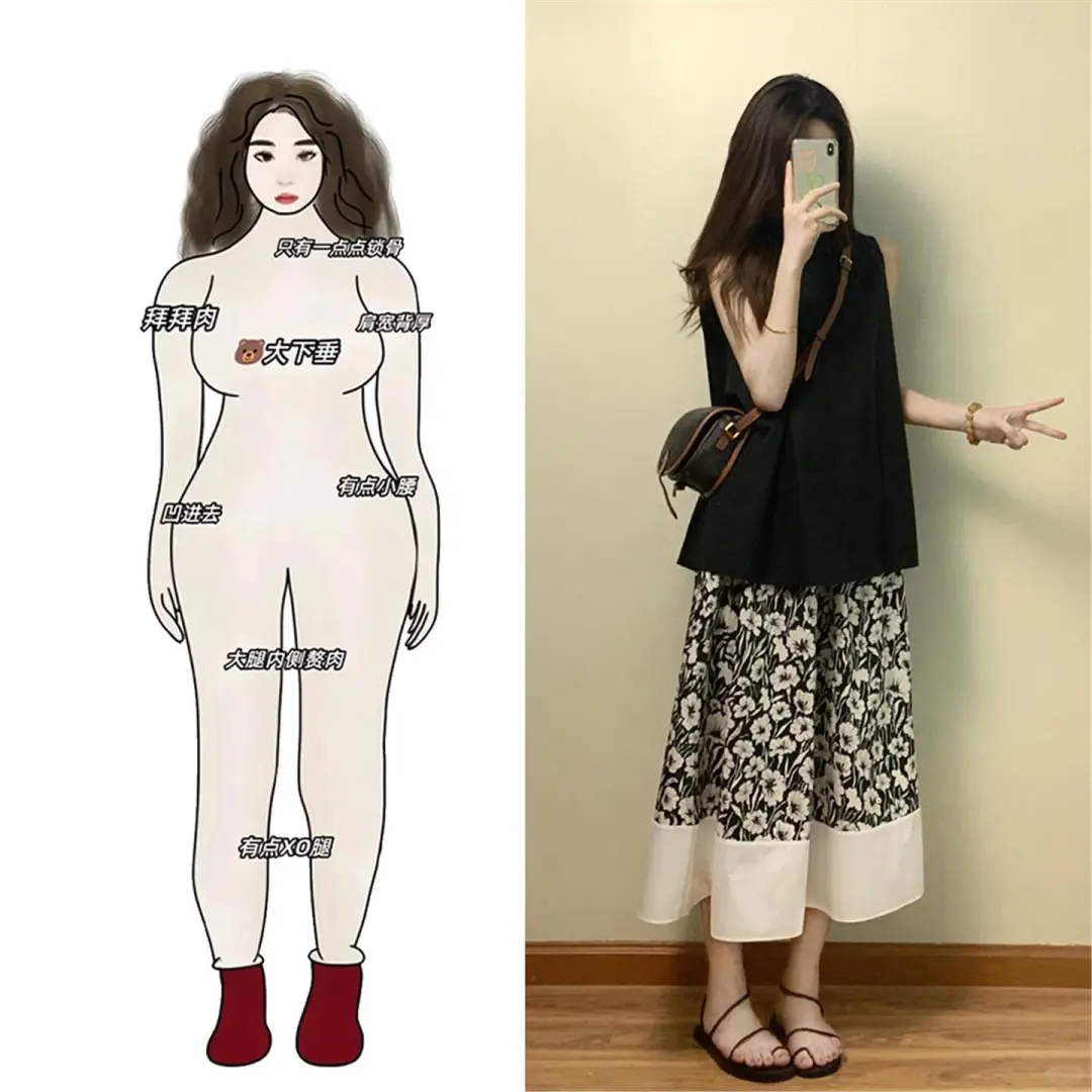 🔥大码韩系套装！黑色碎花太显瘦了