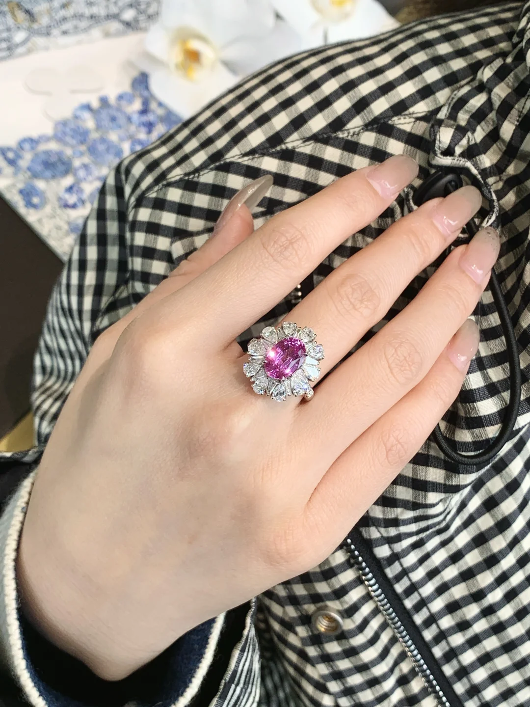 娇艳动人💗 低调奢华 3.5克拉多 无烧粉蓝宝