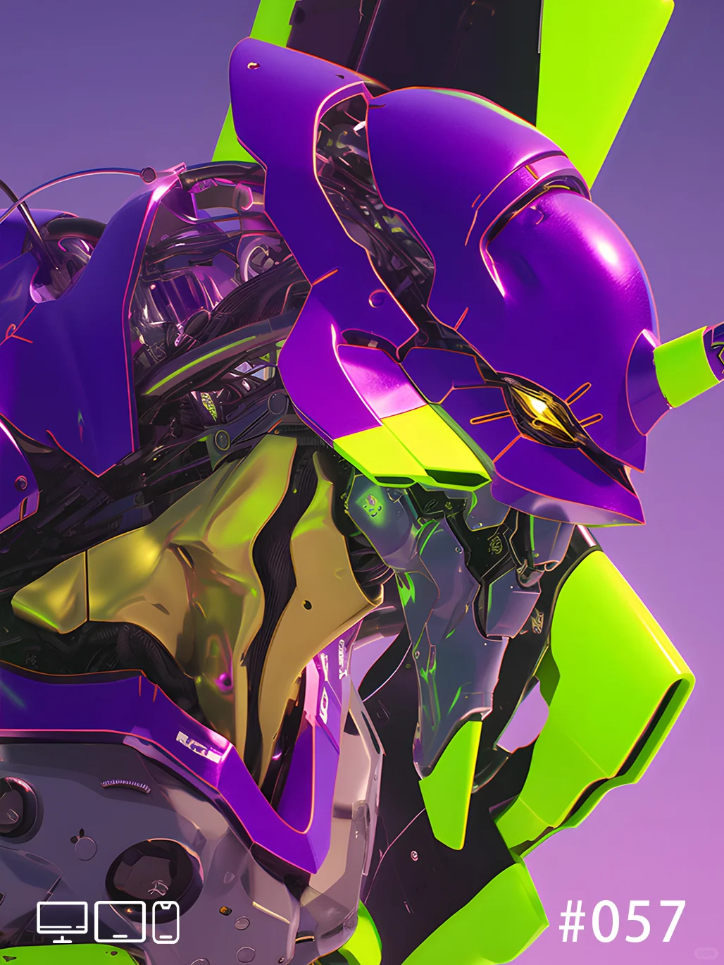 紫金EVA壁纸丨新世纪福音战士机甲壁纸