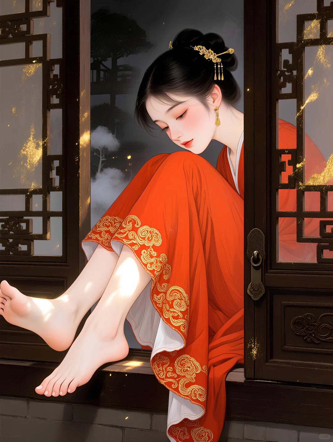 工笔风玉足创作，真的一眼沦陷谁懂啊😭