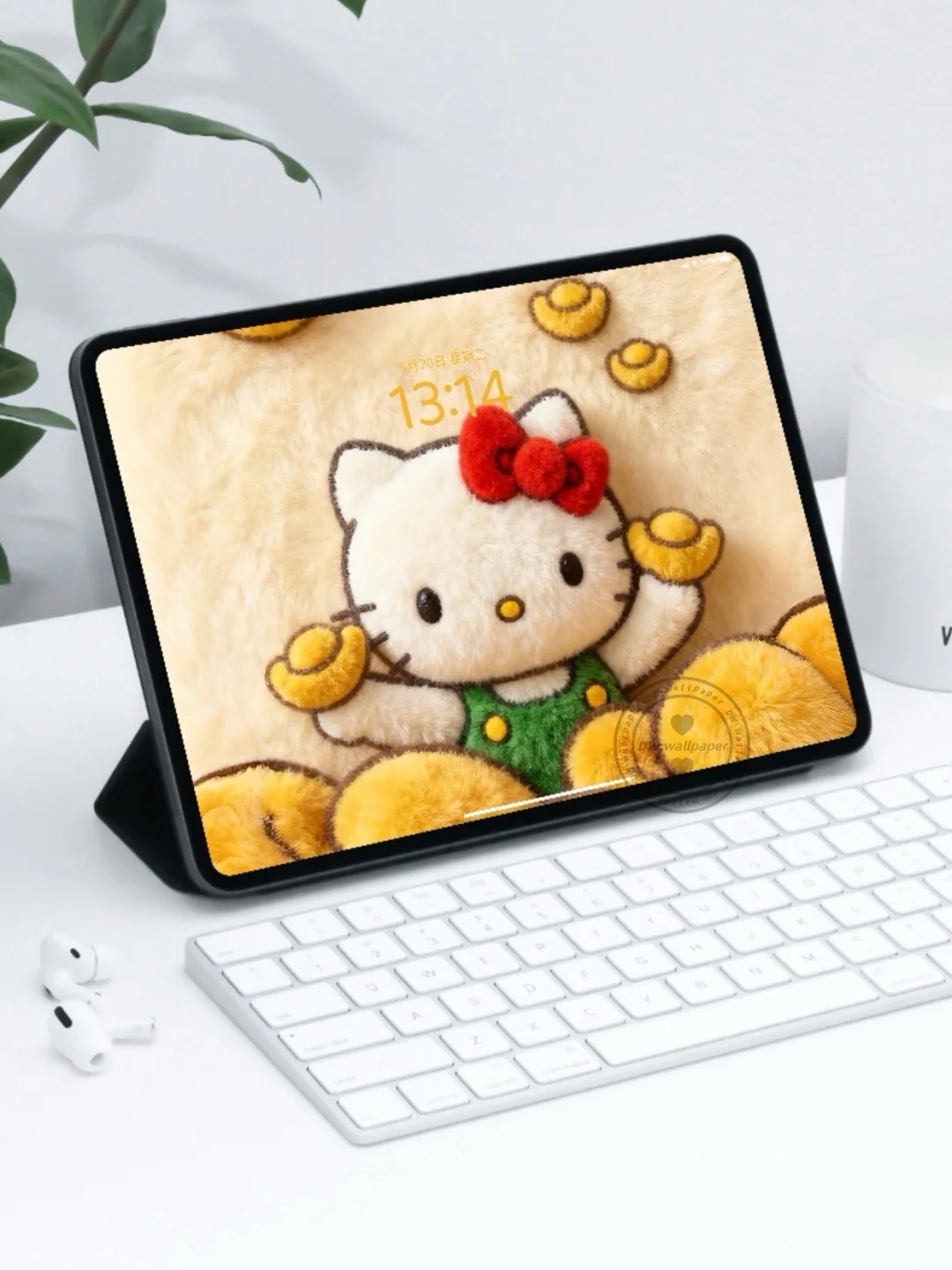 110 Hello Kitty毛绒绒平板壁纸