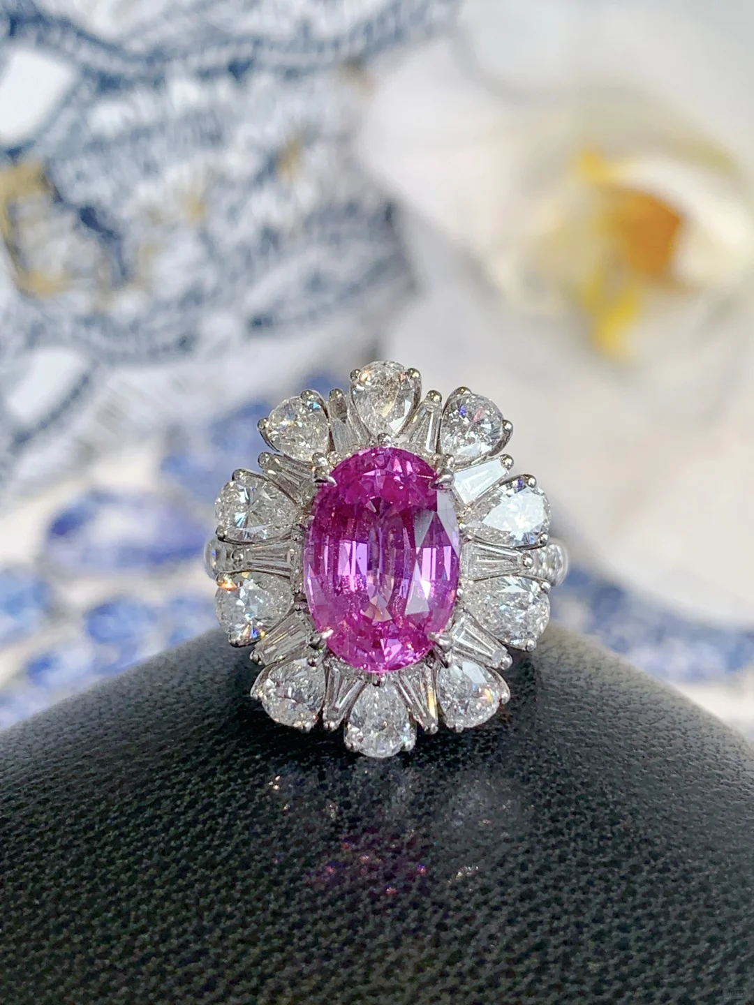 娇艳动人💗 低调奢华 3.5克拉多 无烧粉蓝宝