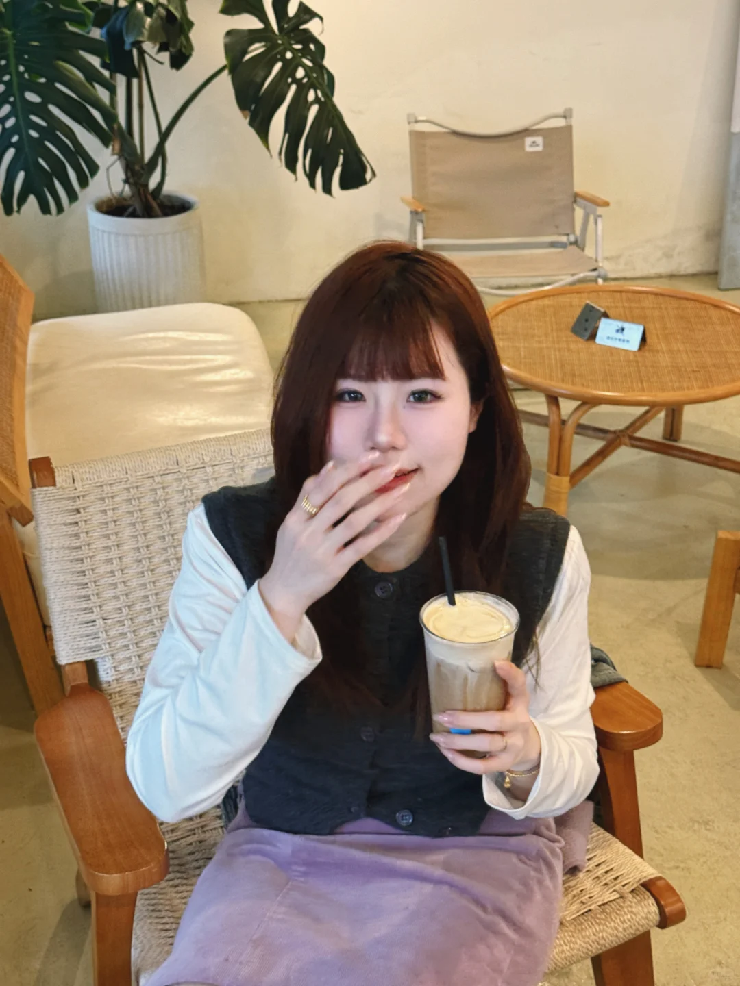 125斤🍎微胖｜当一天韩女💜咖啡店拍照