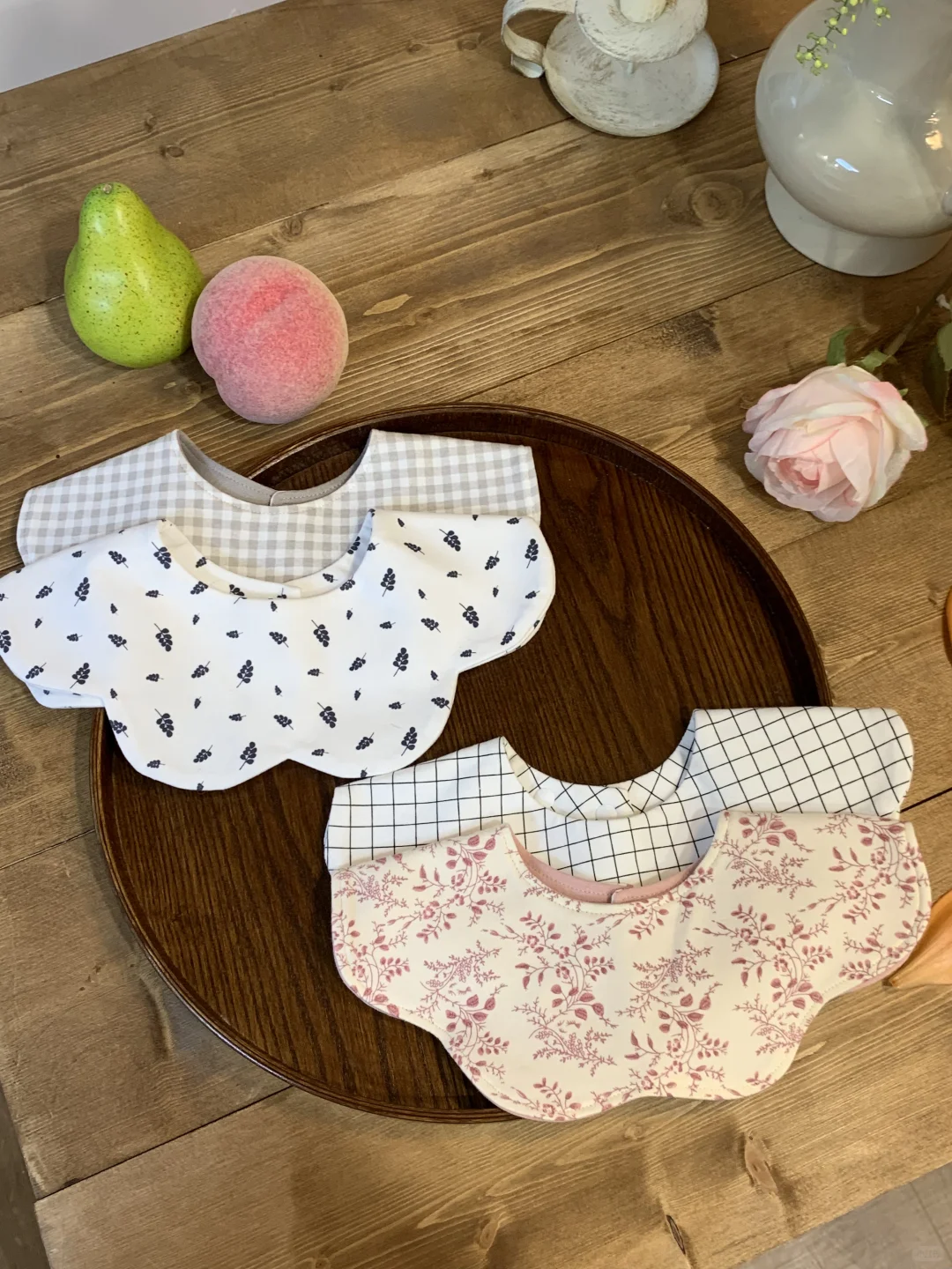 🌸“法式田园风”口水巾，戴上甜到犯规～