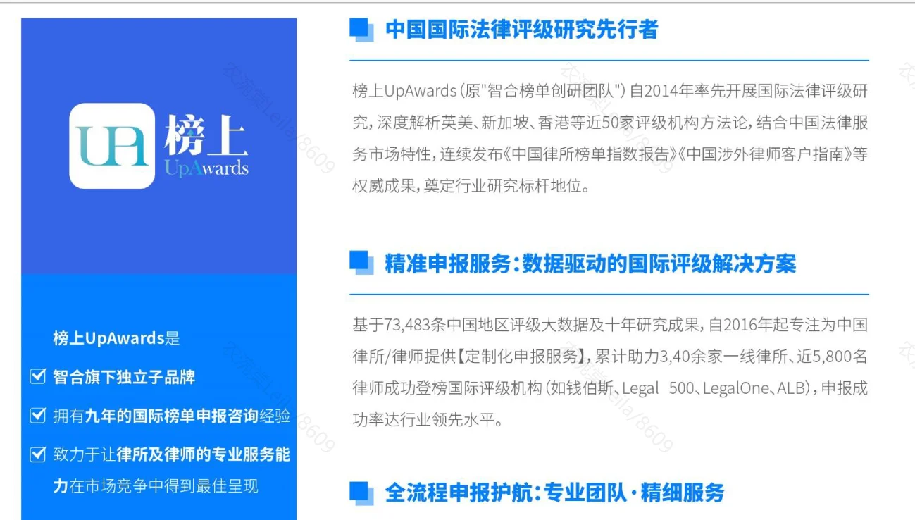 法律行业国际权威榜单-10年shen报jing验