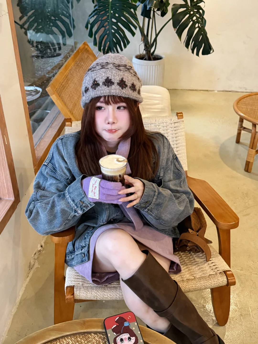 125斤🍎微胖｜当一天韩女💜咖啡店拍照