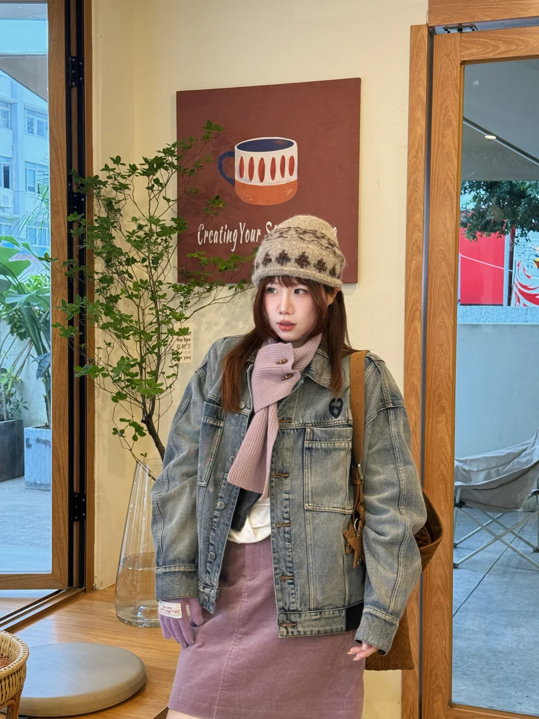 125斤🍎微胖｜当一天韩女💜咖啡店拍照