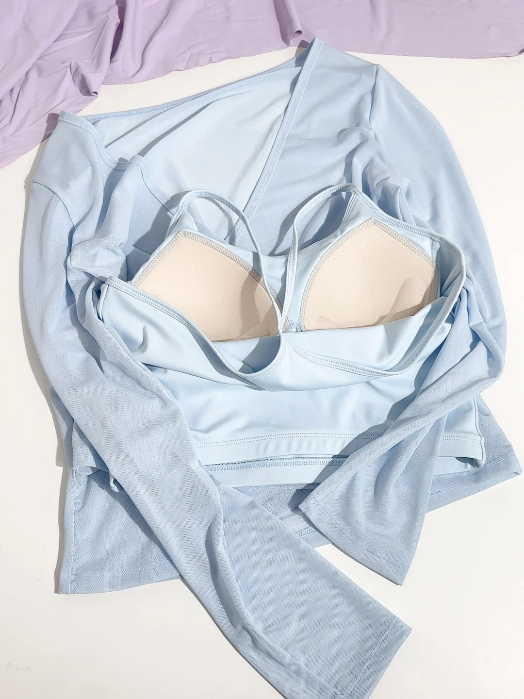 蓝色风情网纱吊带两件套｜💰39舞蹈服/运动