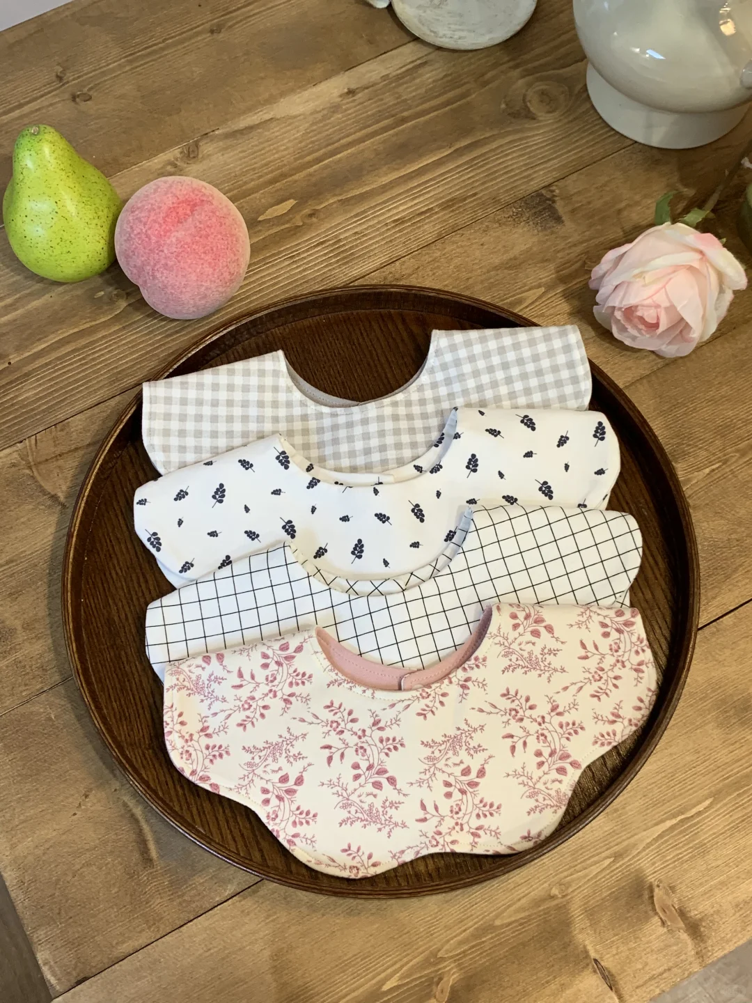 🌸“法式田园风”口水巾，戴上甜到犯规～