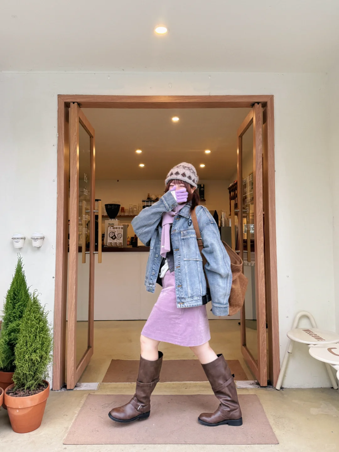 125斤🍎微胖｜当一天韩女💜咖啡店拍照