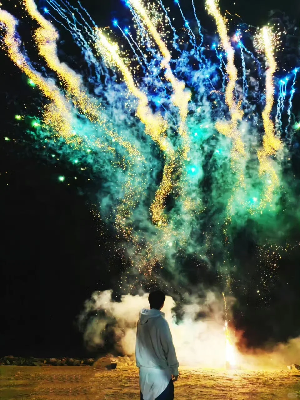 烟花下的镜头对准的是她