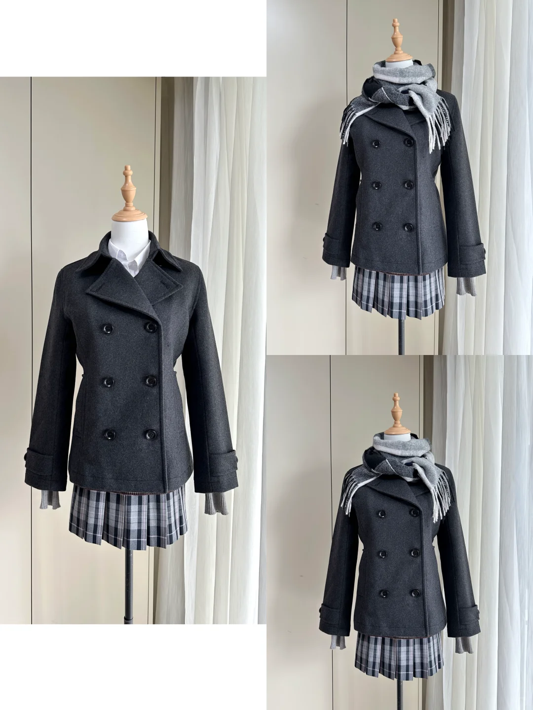 深灰色双排扣！！小狗你是懂优雅气质的…