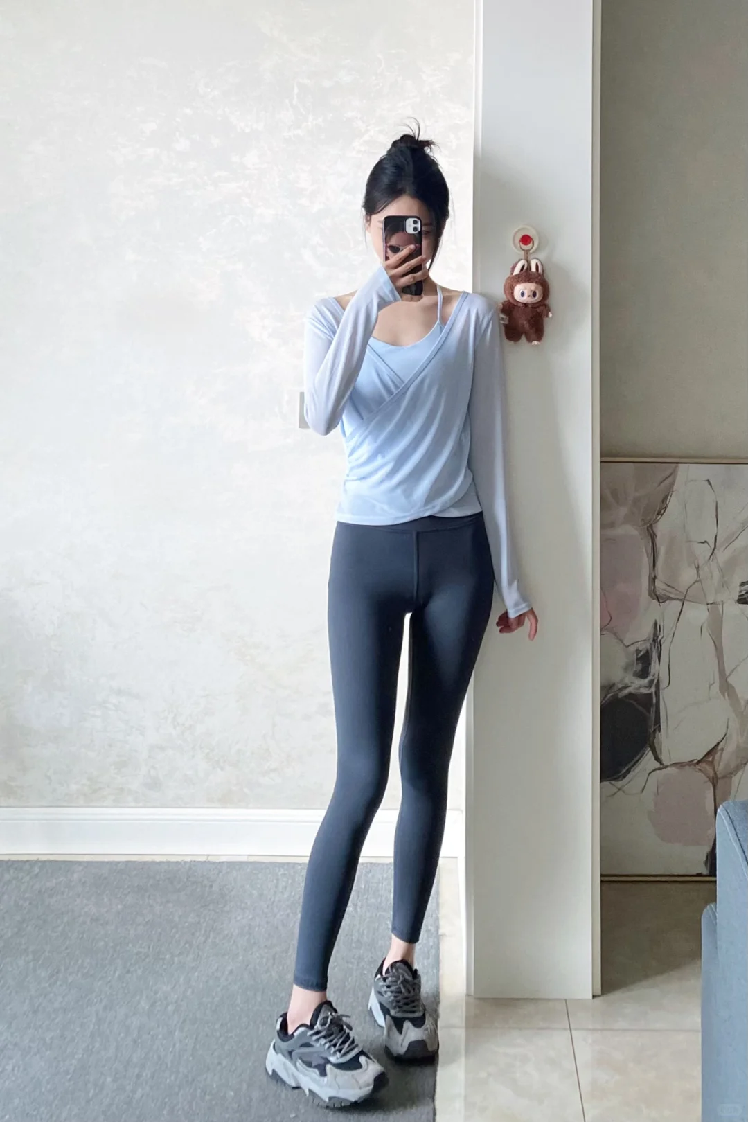 蓝色风情网纱吊带两件套｜💰39舞蹈服/运动