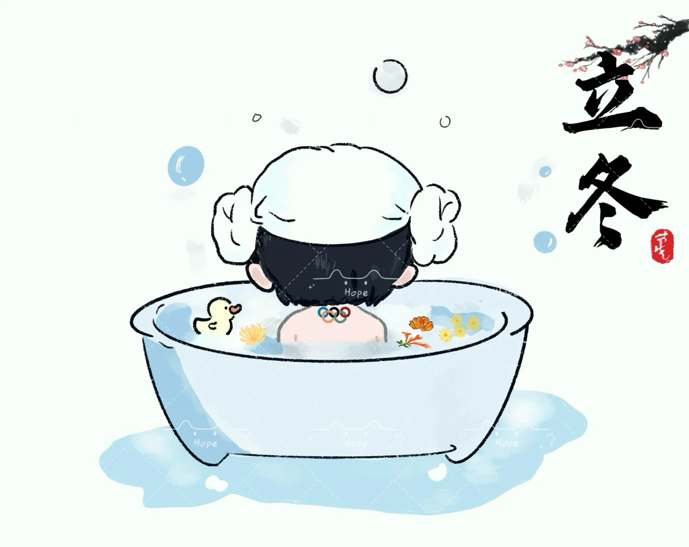 冬天就要来了，立冬小林沐浴图出炉