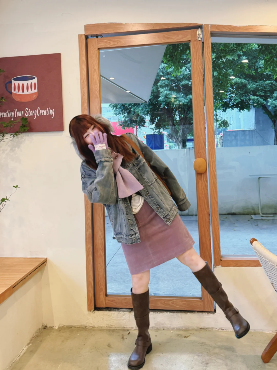 125斤🍎微胖｜当一天韩女💜咖啡店拍照