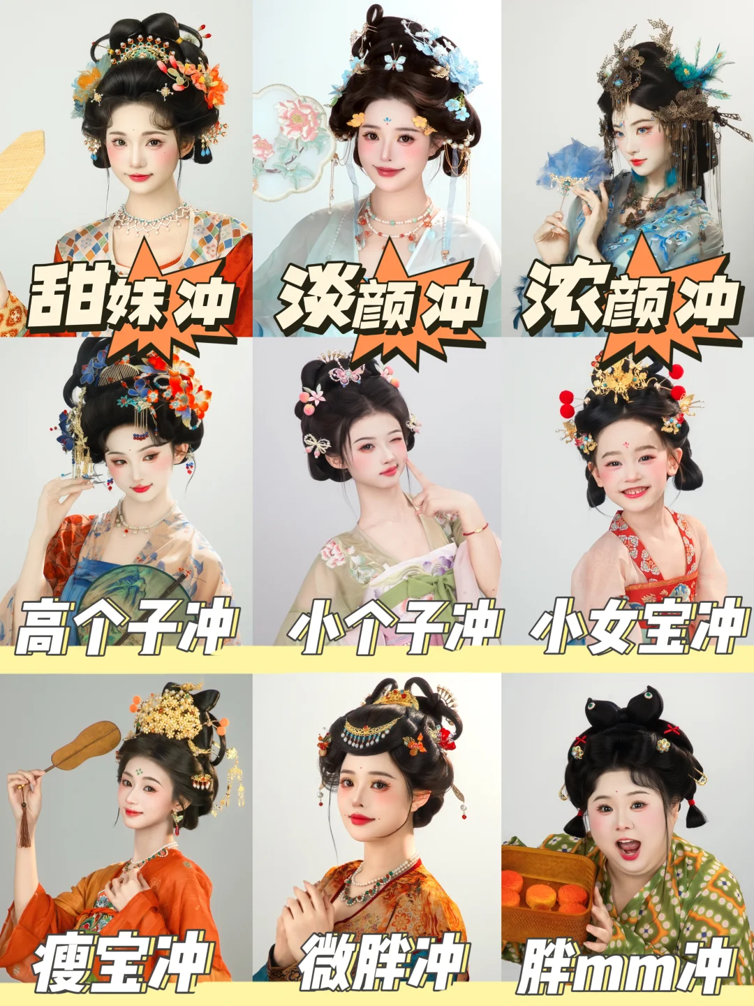 ✨推荐9️⃣种适合不同类型女生的唐风妆造