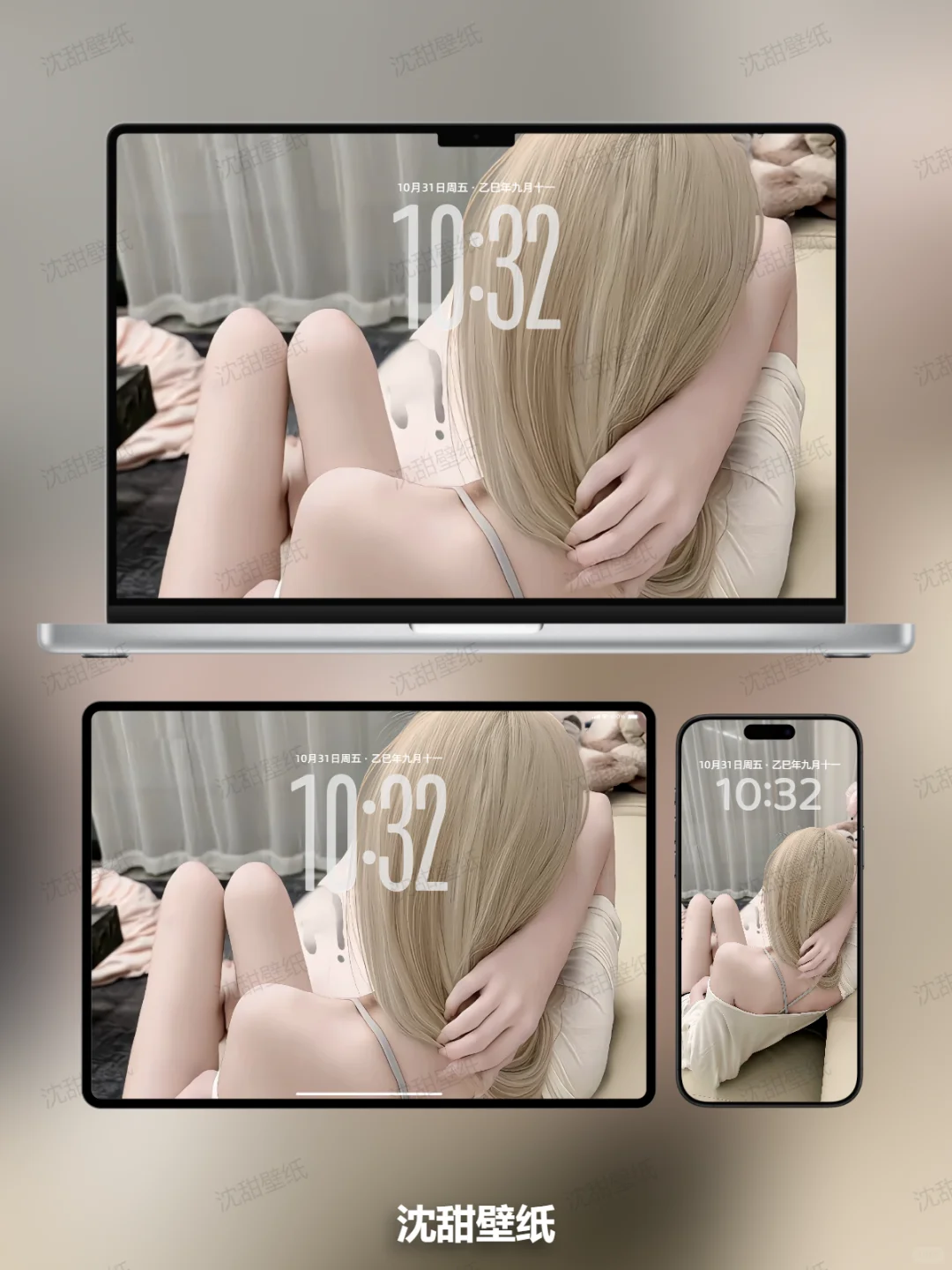 电脑壁纸4K动漫美女ins风，高级感拉满不撞