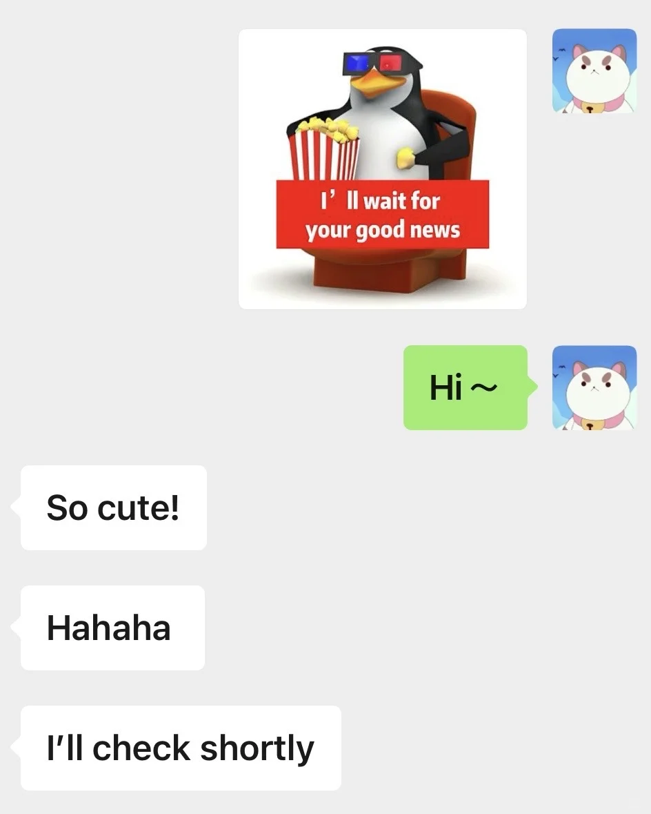 一个外贸表情包，不理我的老外回消息了