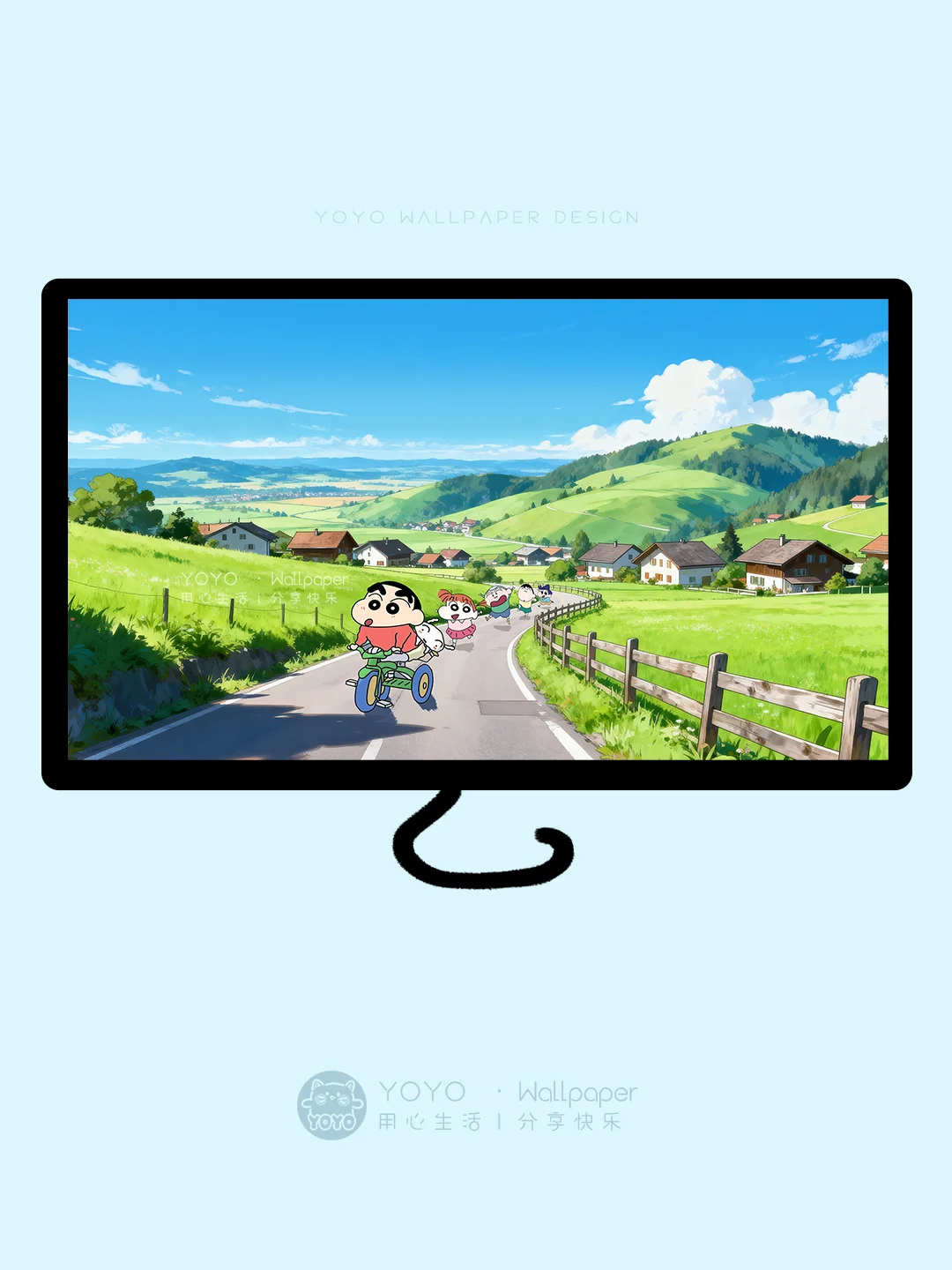 🏕️奔向山野·蜡笔小新快乐电脑壁纸|442