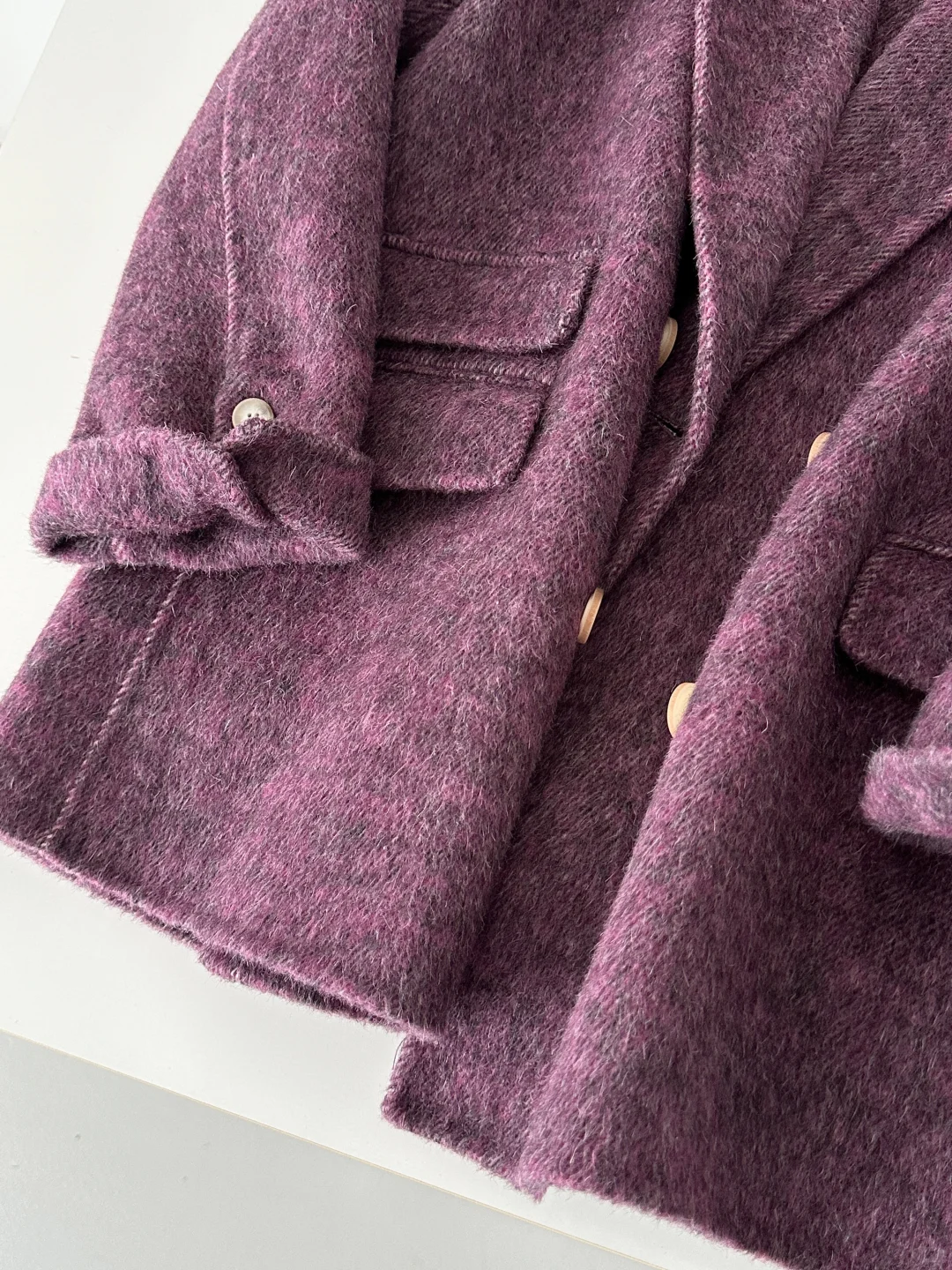 秋冬JK穿搭～校供雾紫制服感羊毛西装大衣～