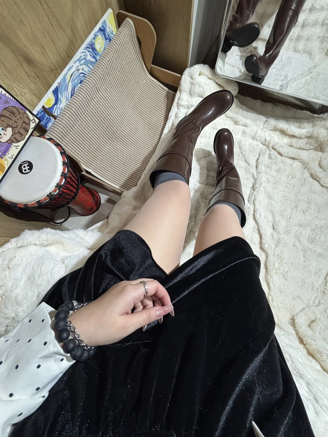 争议款！深灰小腿袜居然比黑袜更显瘦？💥