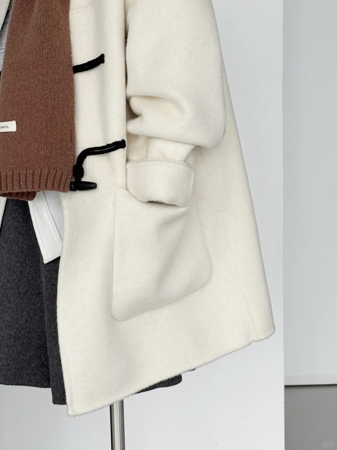 JK学院风牛角扣羊毛大衣吼吼看～