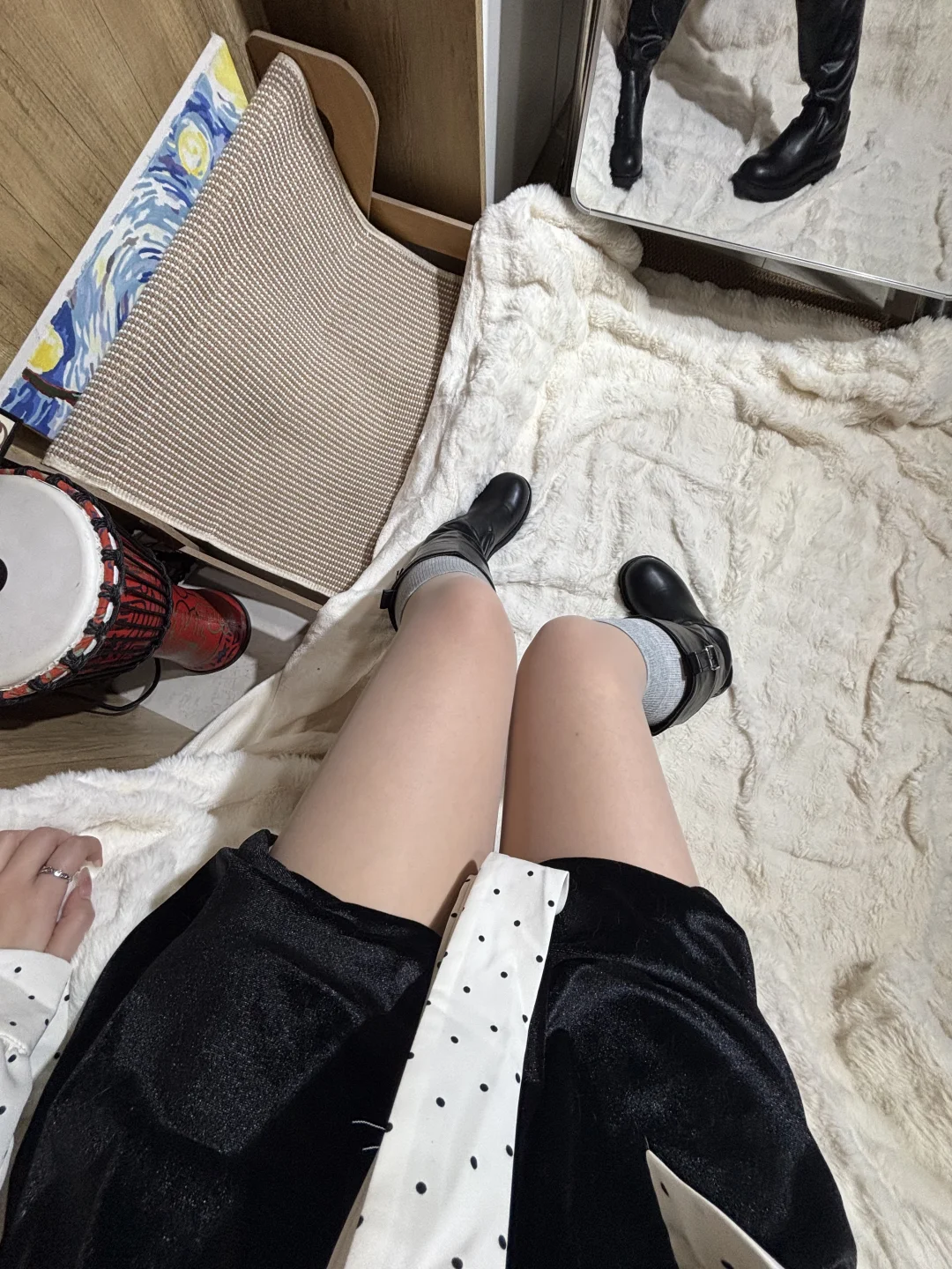 救命！灰色微压小腿袜谁穿谁显瘦✨