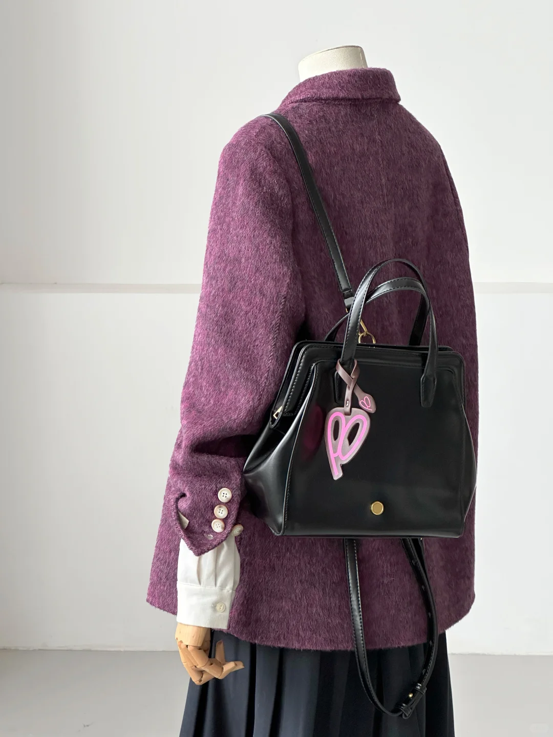 秋冬JK穿搭～校供雾紫制服感羊毛西装大衣～