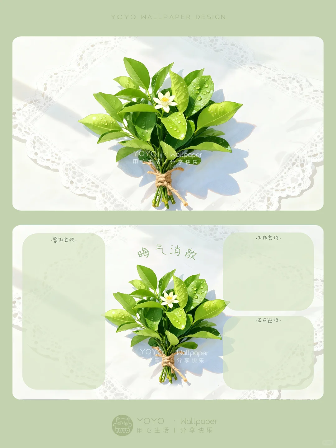 🍃晦气消散·柚子叶电脑壁纸|444