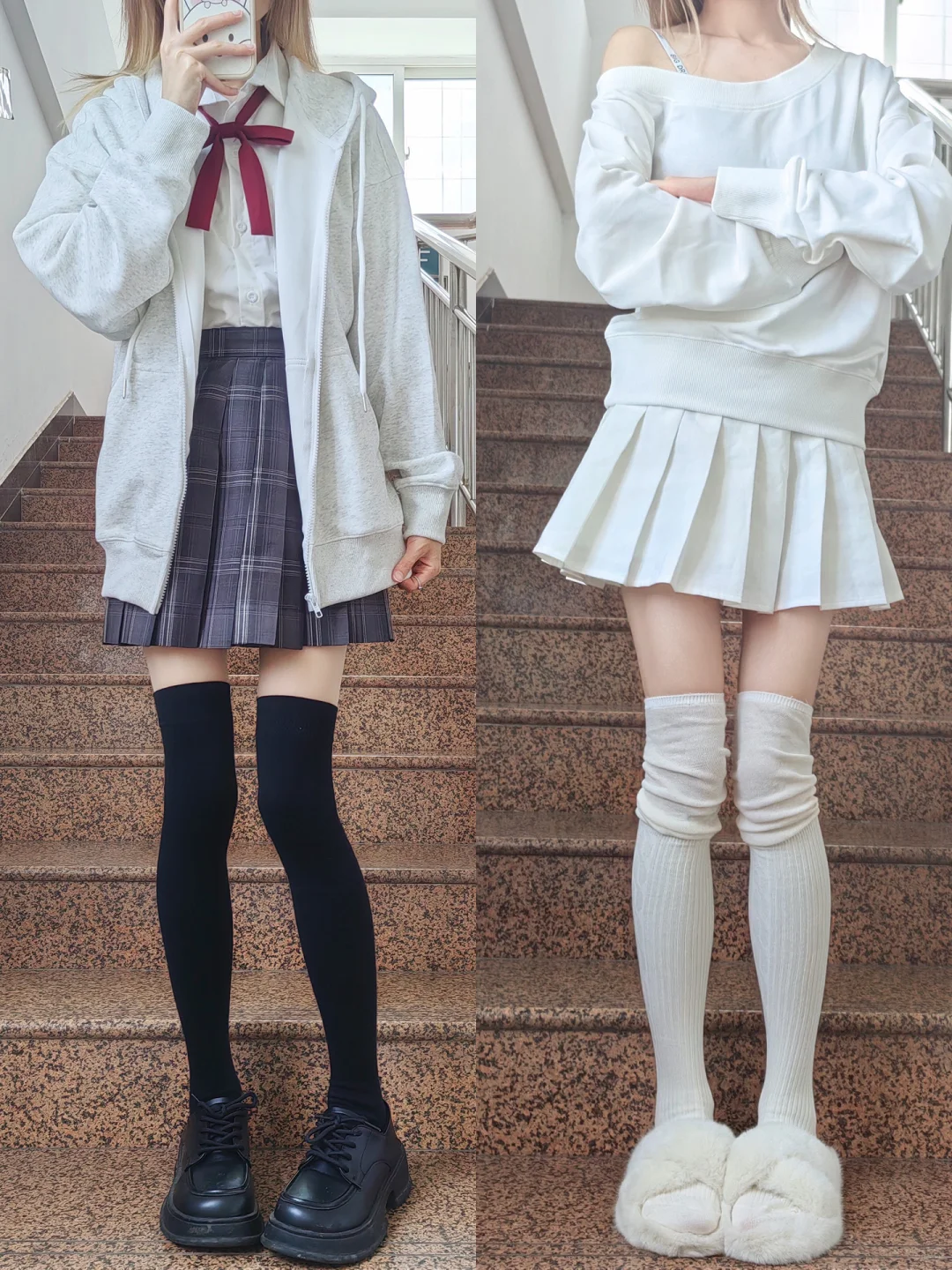 黑色or白色～🍂秋天小腿袜就这样搭！！！