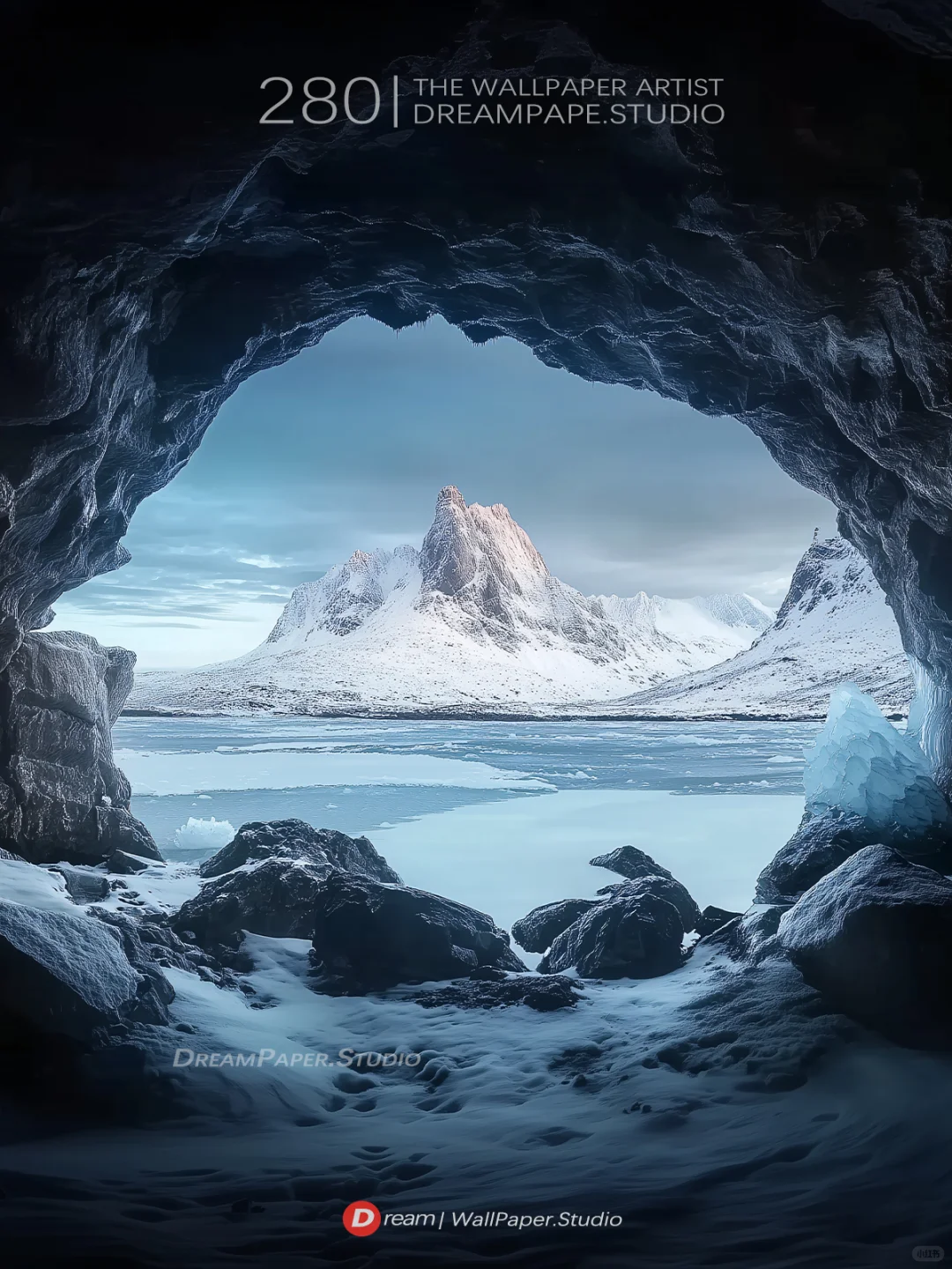 Dream壁纸/穿越海上洞穴，邂逅白色冰川🧊