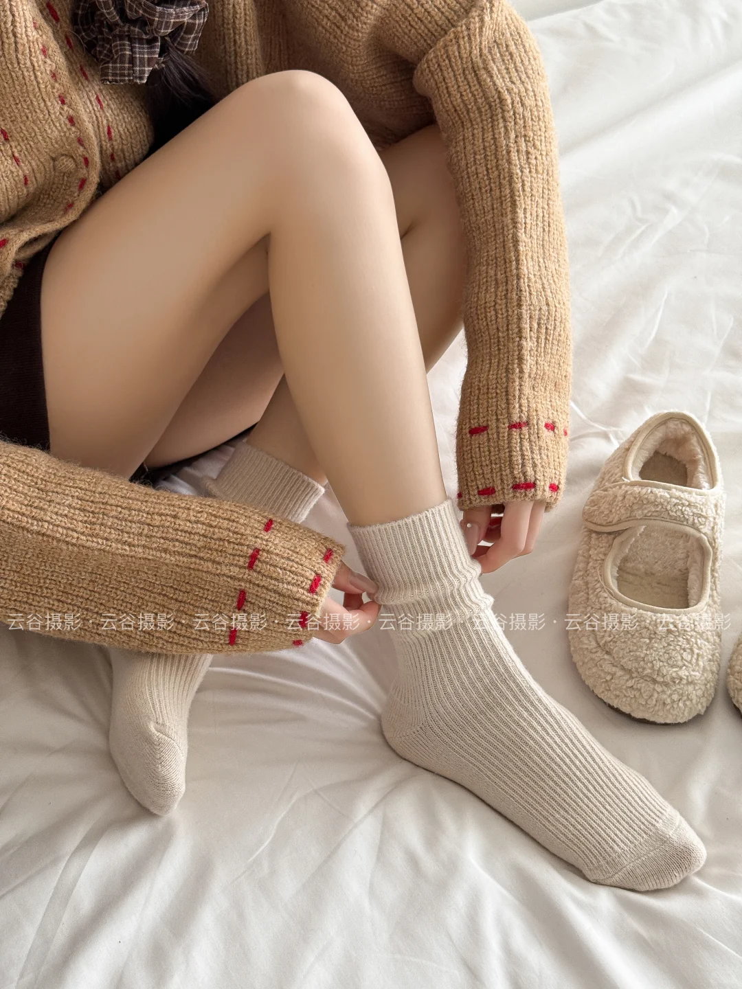 法式温柔chill一下🍂小腿袜拍摄来一波