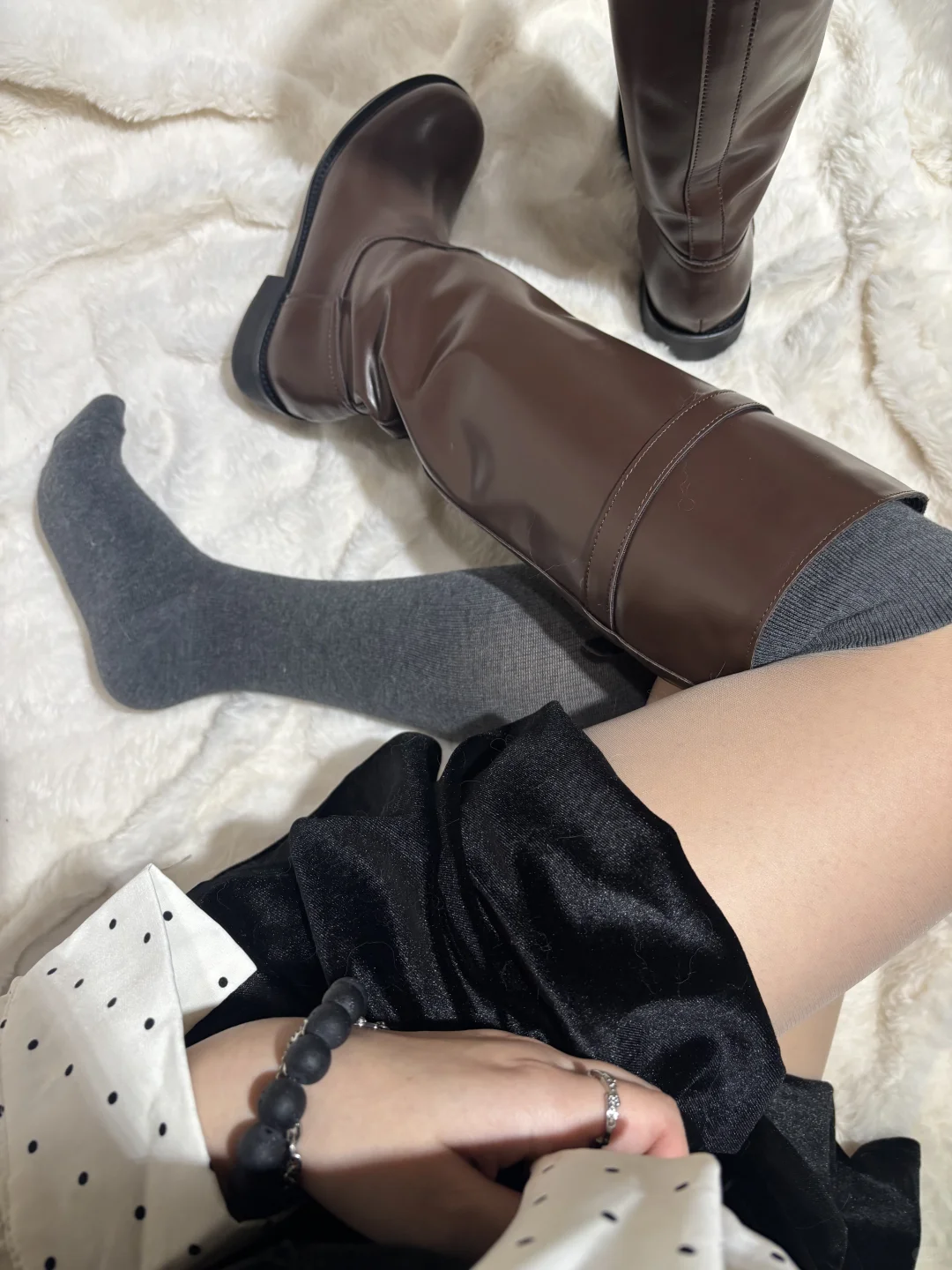 争议款！深灰小腿袜居然比黑袜更显瘦？💥