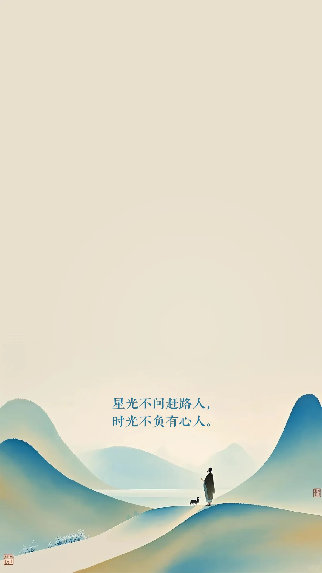 唯美极简意境抽象山水风景高清壁纸