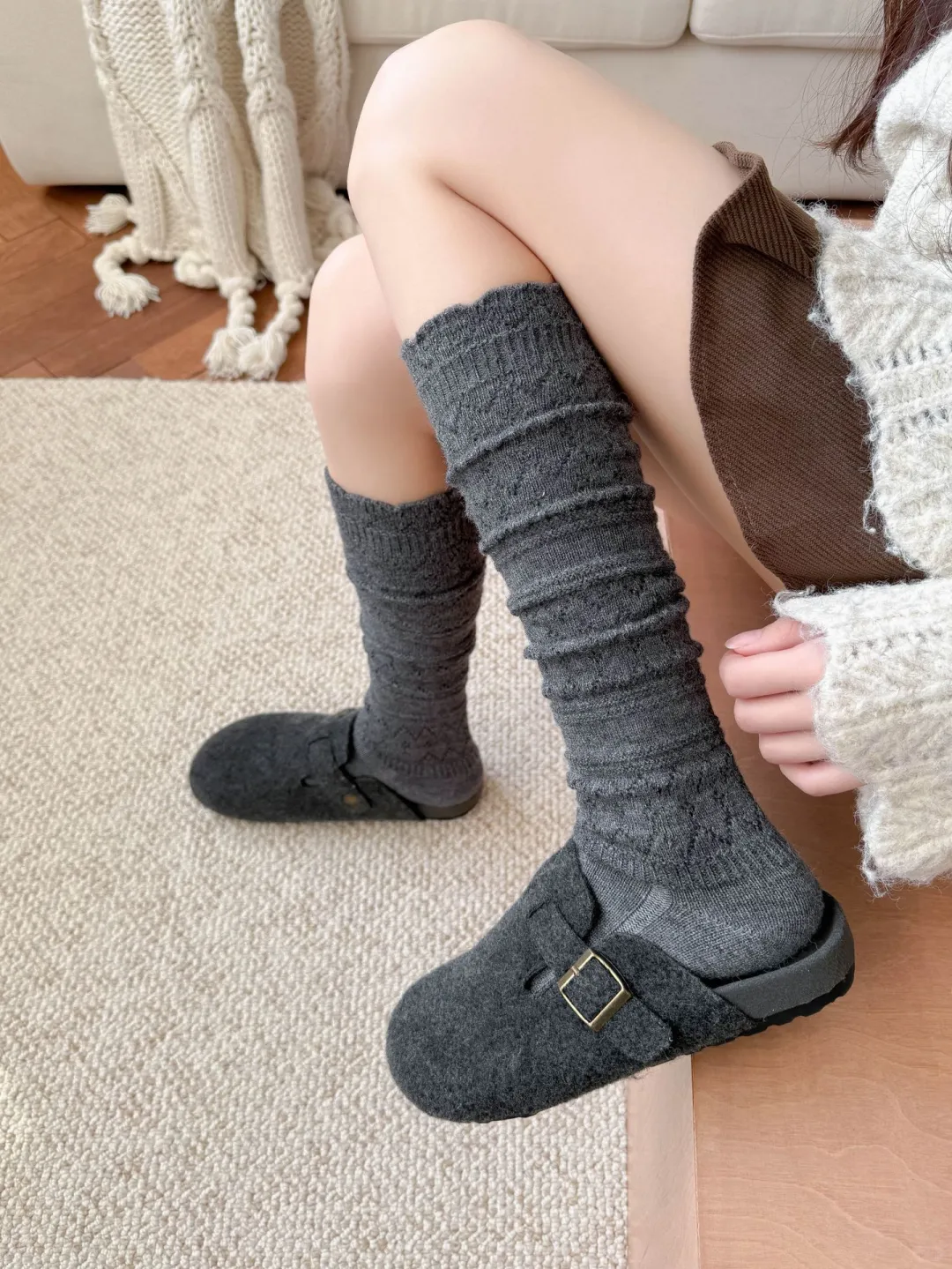 终于找到穿靴子可以搭的袜子了✨