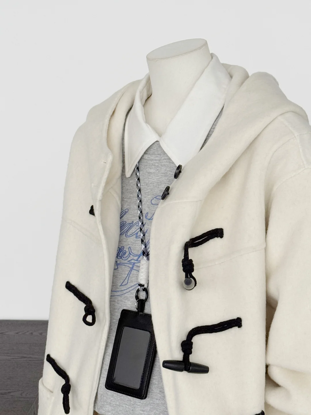 JK学院风牛角扣羊毛大衣吼吼看～