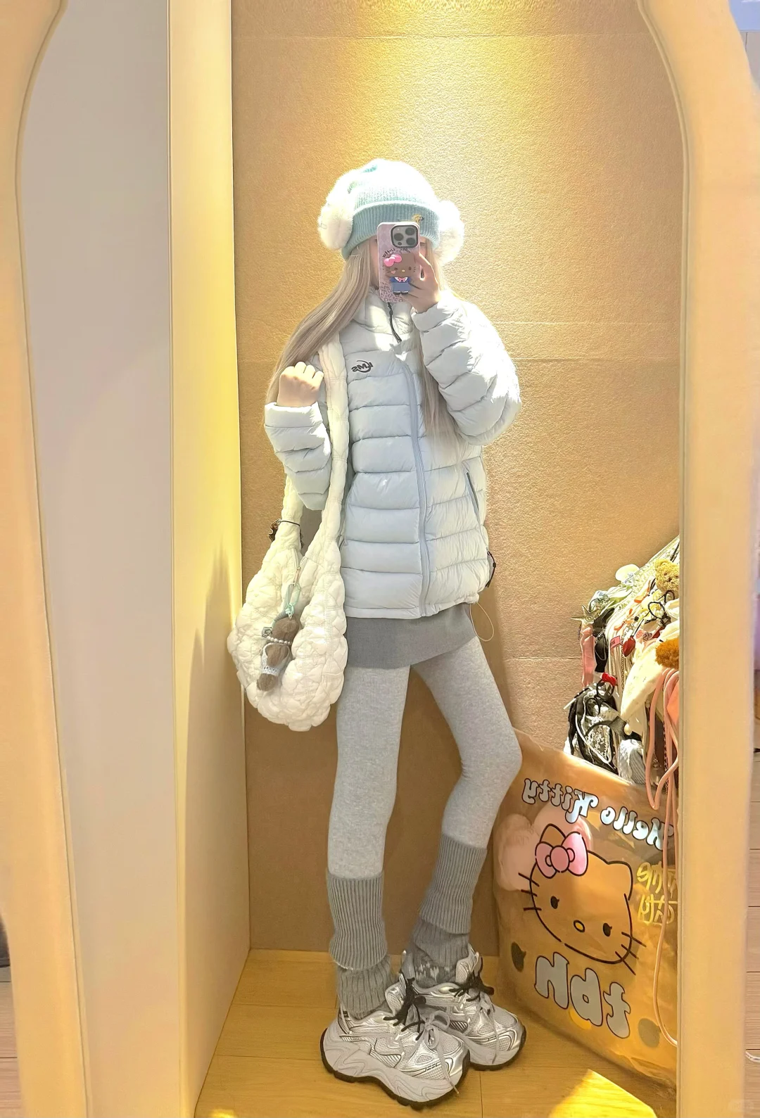 花小钱做大美女!🥰排骨羽绒服🌨️裤袜穿搭🔗