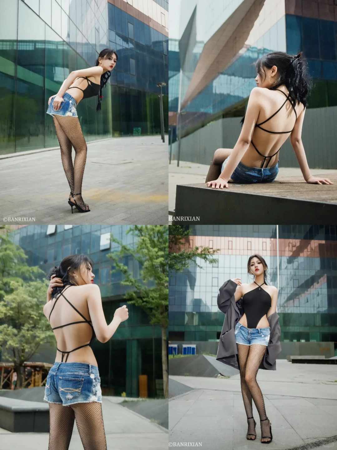 辣妹写真｜连体衣与牛仔短裤的炸街组合💥