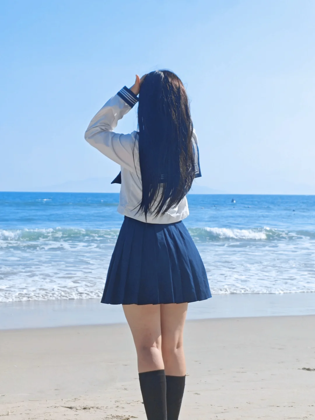 海边，jk，小提琴