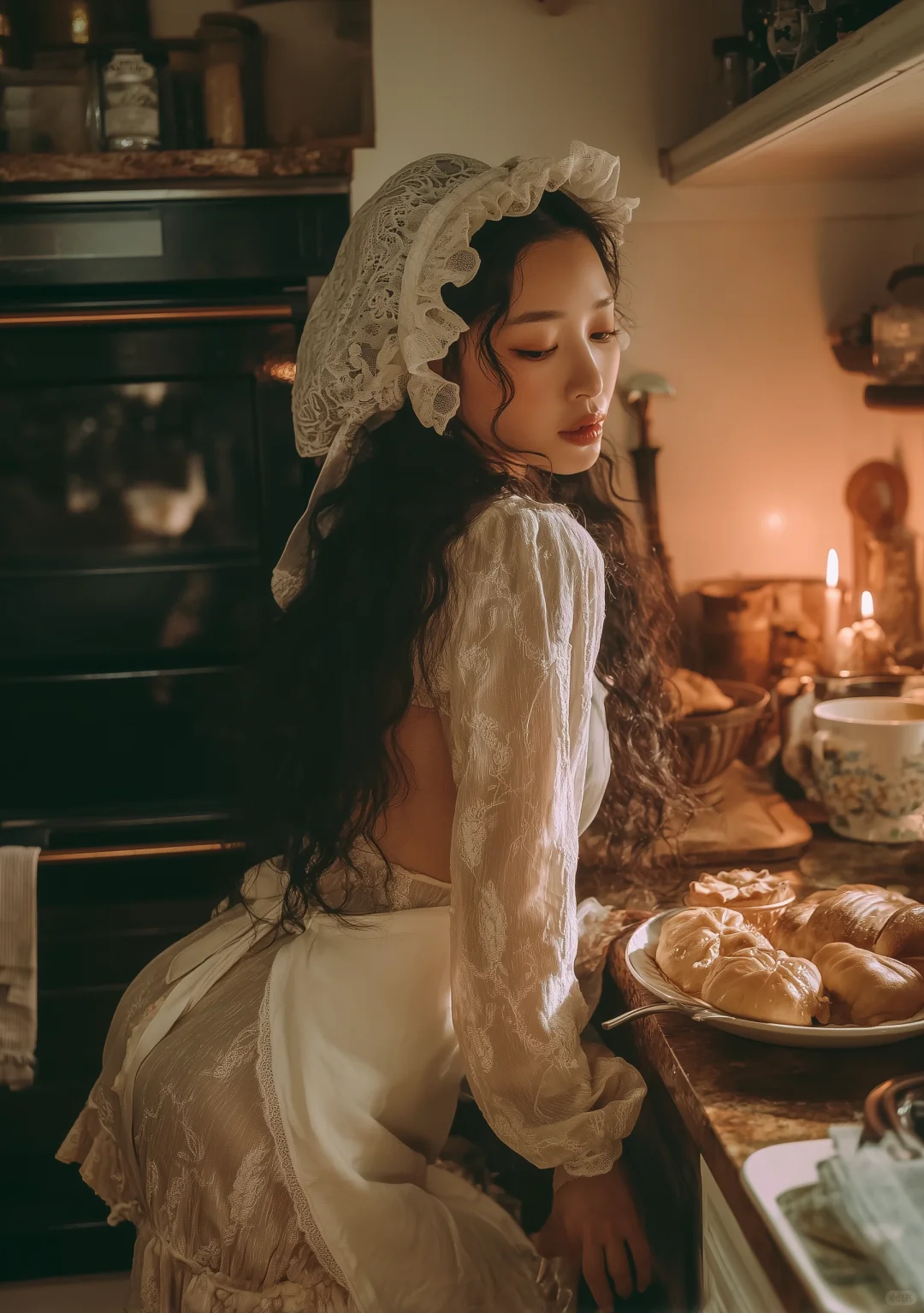 法式复古氛围感，厨房写真