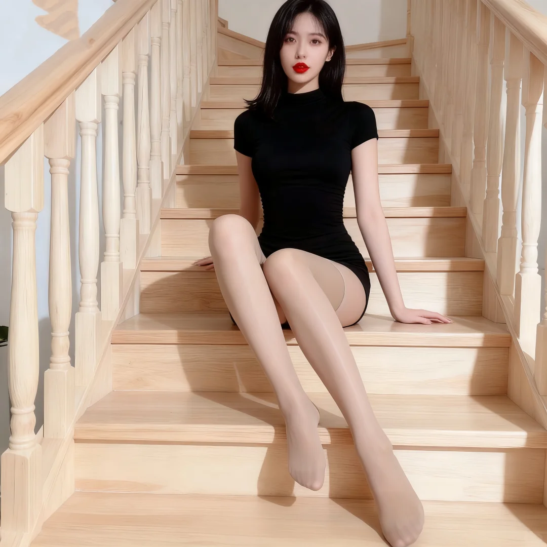 「楼梯间氛围感写真｜这件小黑裙是来报恩的