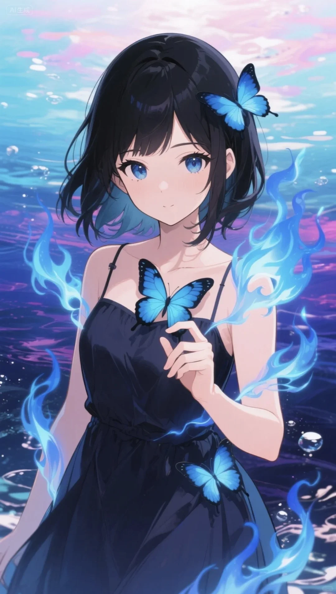 炎炎夏日，海边戏水 ｜AI头像壁纸