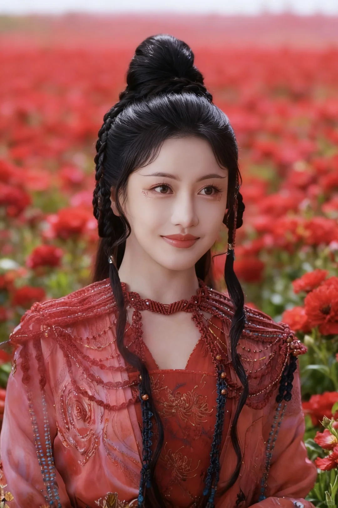 这个红姑娘真的是婀娜多姿，妖娆妩媚